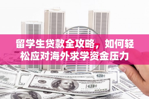 武川留学生贷款全攻略，如何轻松应对海外求学资金压力