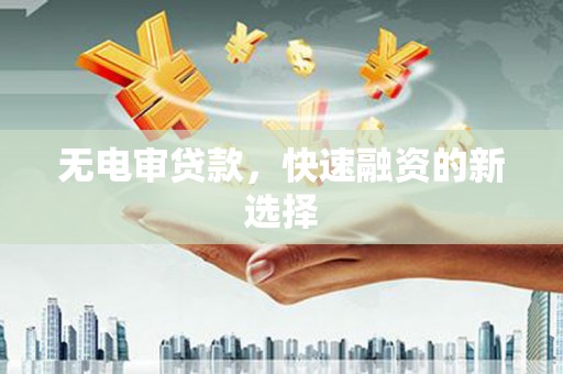 武川无电审贷款，快速融资的新选择
