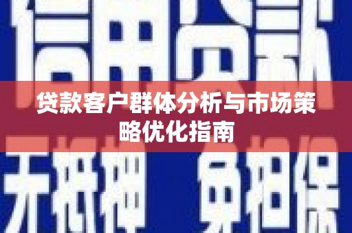武川贷款客户群体分析与市场策略优化指南