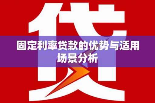 武川固定利率贷款的优势与适用场景分析