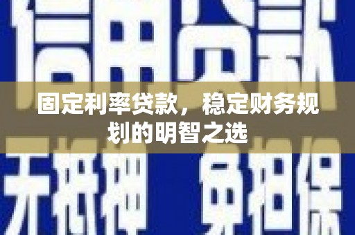 武川固定利率贷款，稳定财务规划的明智之选