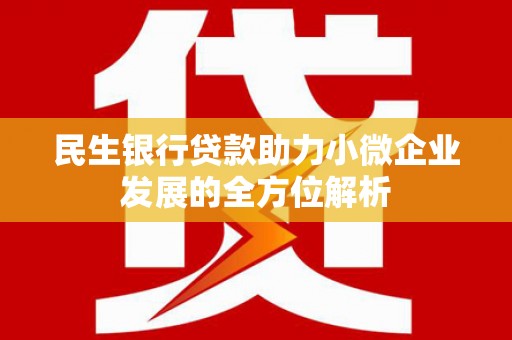 武川民生银行贷款助力小微企业发展的全方位解析