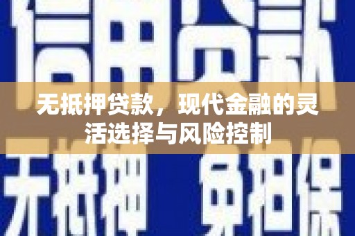 武川无抵押贷款，现代金融的灵活选择与风险控制