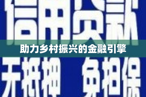 武川助力乡村振兴的金融引擎
