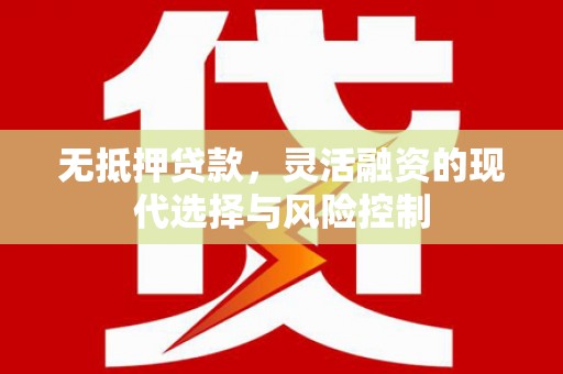 武川无抵押贷款，灵活融资的现代选择与风险控制