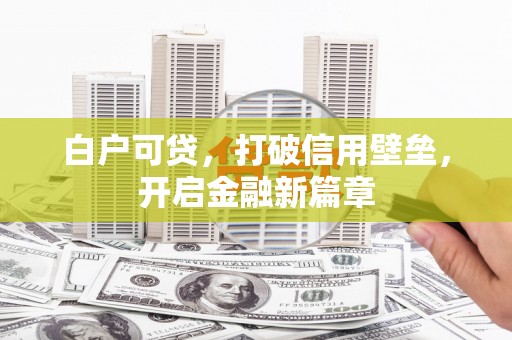 武川白户可贷，打破信用壁垒，开启金融新篇章