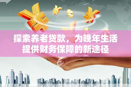 武川探索养老贷款，为晚年生活提供财务保障的新途径