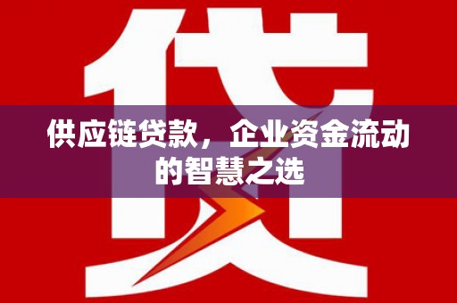 武川供应链贷款，企业资金流动的智慧之选