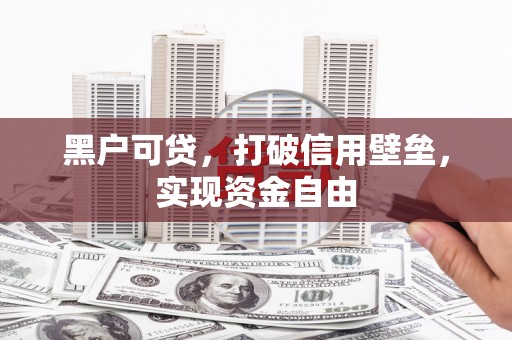 武川黑户可贷，打破信用壁垒，实现资金自由