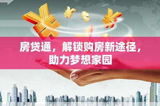 武川房贷通，解锁购房新途径，助力梦想家园