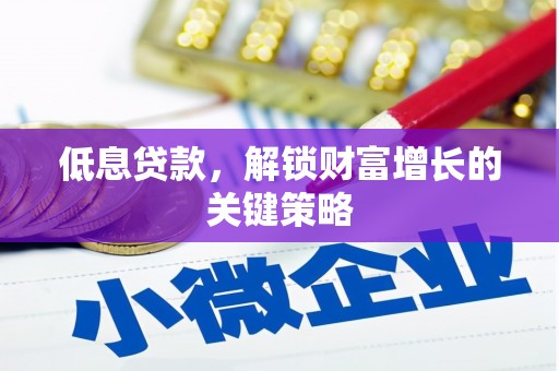 武川低息贷款，解锁财富增长的关键策略