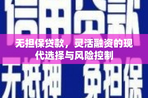 武川无担保贷款，灵活融资的现代选择与风险控制