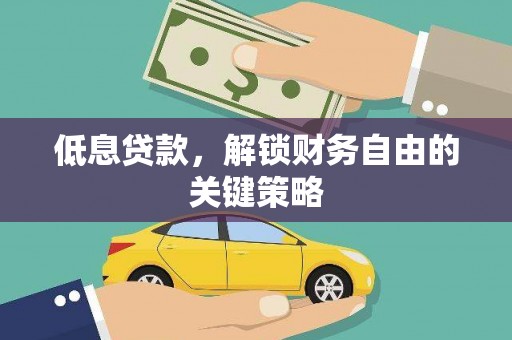 武川低息贷款，解锁财务自由的关键策略