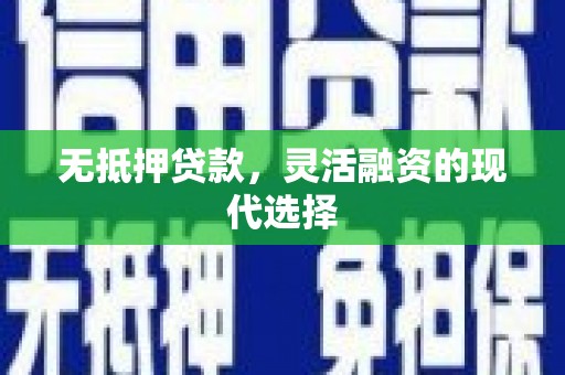 武川无抵押贷款，灵活融资的现代选择