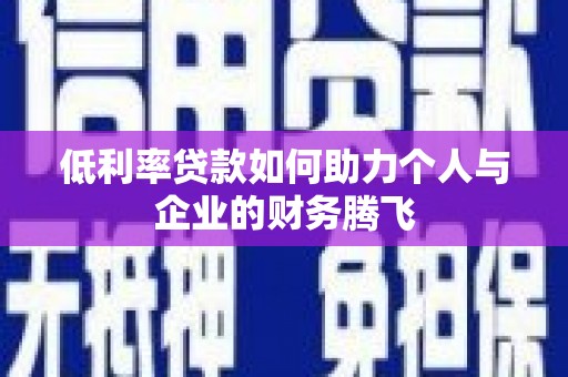 武川低利率贷款如何助力个人与企业的财务腾飞