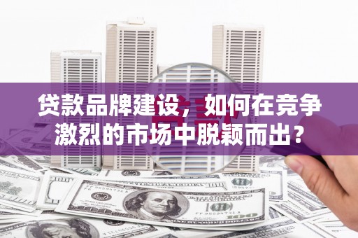 武川贷款品牌建设，如何在竞争激烈的市场中脱颖而出？