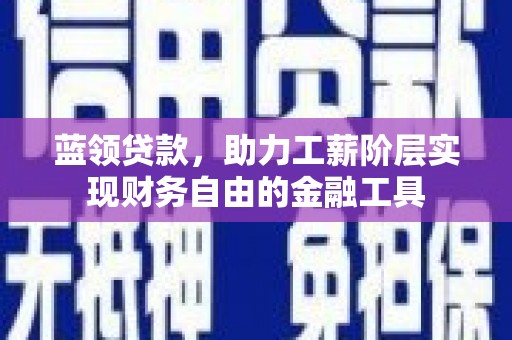 武川蓝领贷款，助力工薪阶层实现财务自由的金融工具