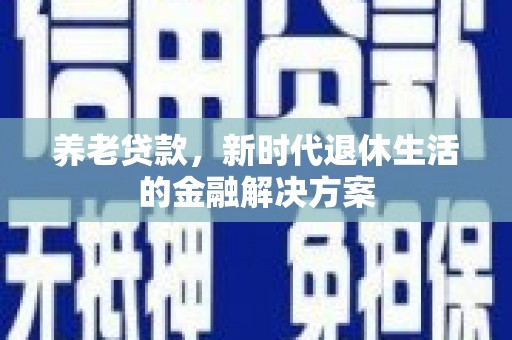 武川养老贷款，新时代退休生活的金融解决方案