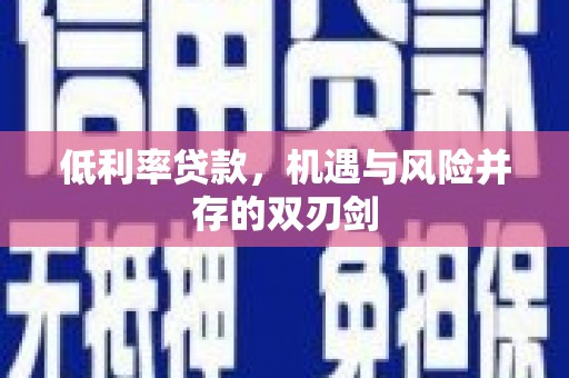 武川低利率贷款，机遇与风险并存的双刃剑