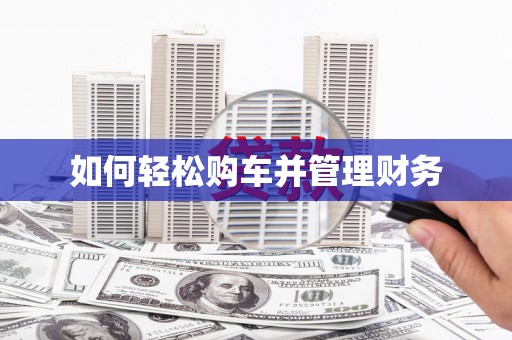 武川如何轻松购车并管理财务