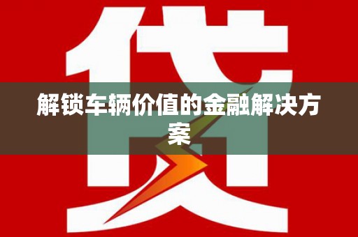 武川解锁车辆价值的金融解决方案