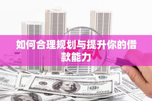 武川如何合理规划与提升你的借款能力