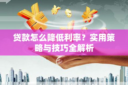 武川贷款怎么降低利率？实用策略与技巧全解析