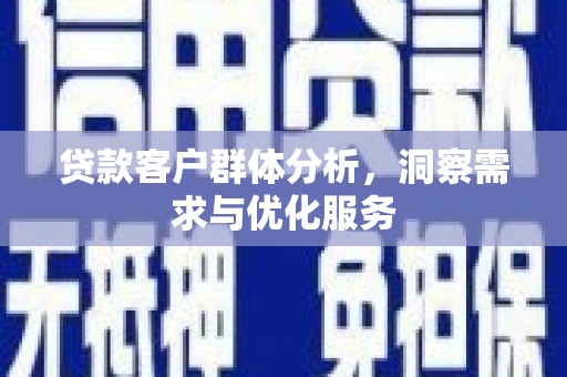 武川贷款客户群体分析，洞察需求与优化服务